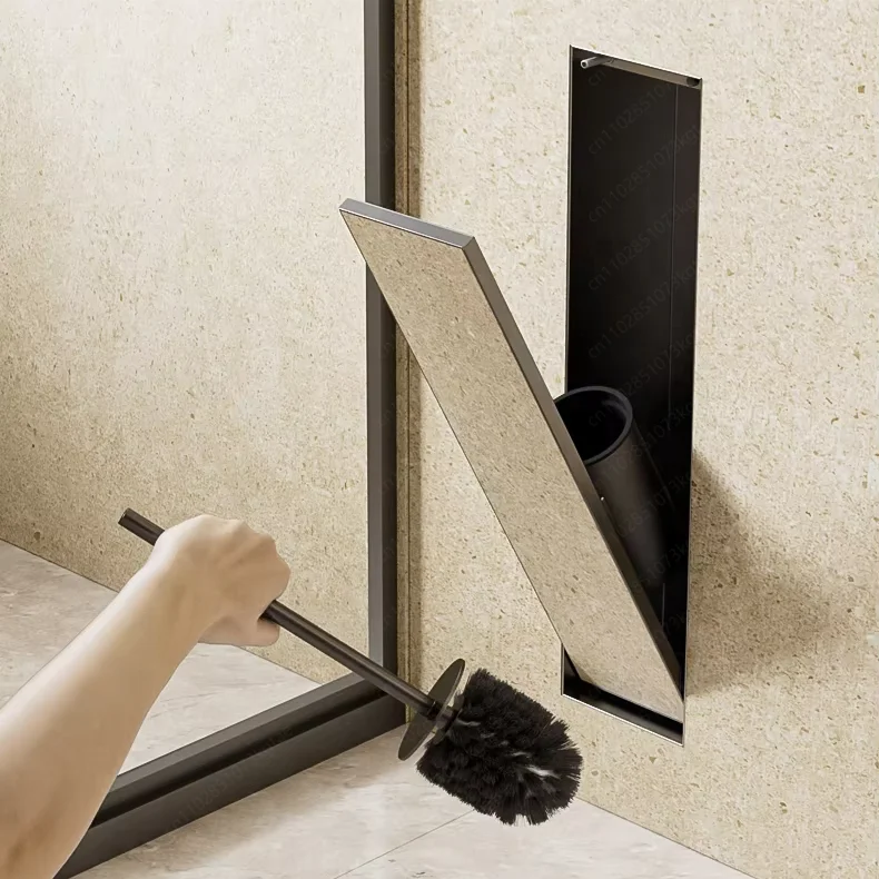 Hidden stainless steel niche toilet recessed toilet brush bathroom wall type