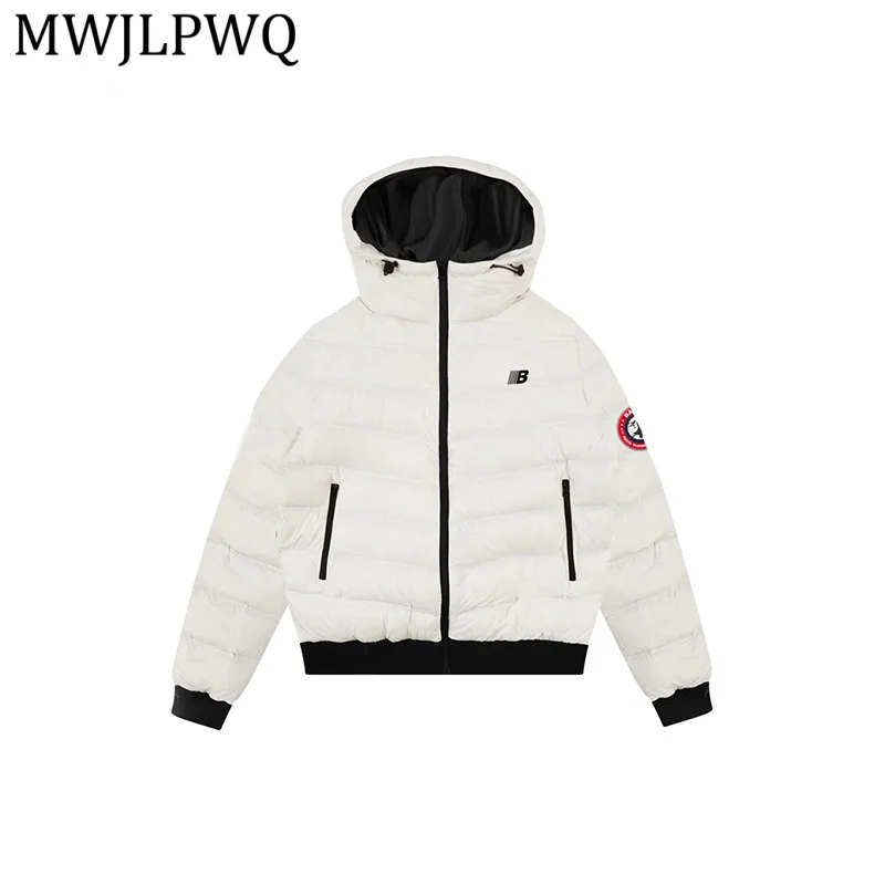 

MWJLPWQ American Retro Trend Ribbed Hooded Jacket For Men White Long Sleeve Double Pocket Casual Warm Coat 2026 Winter New 13777