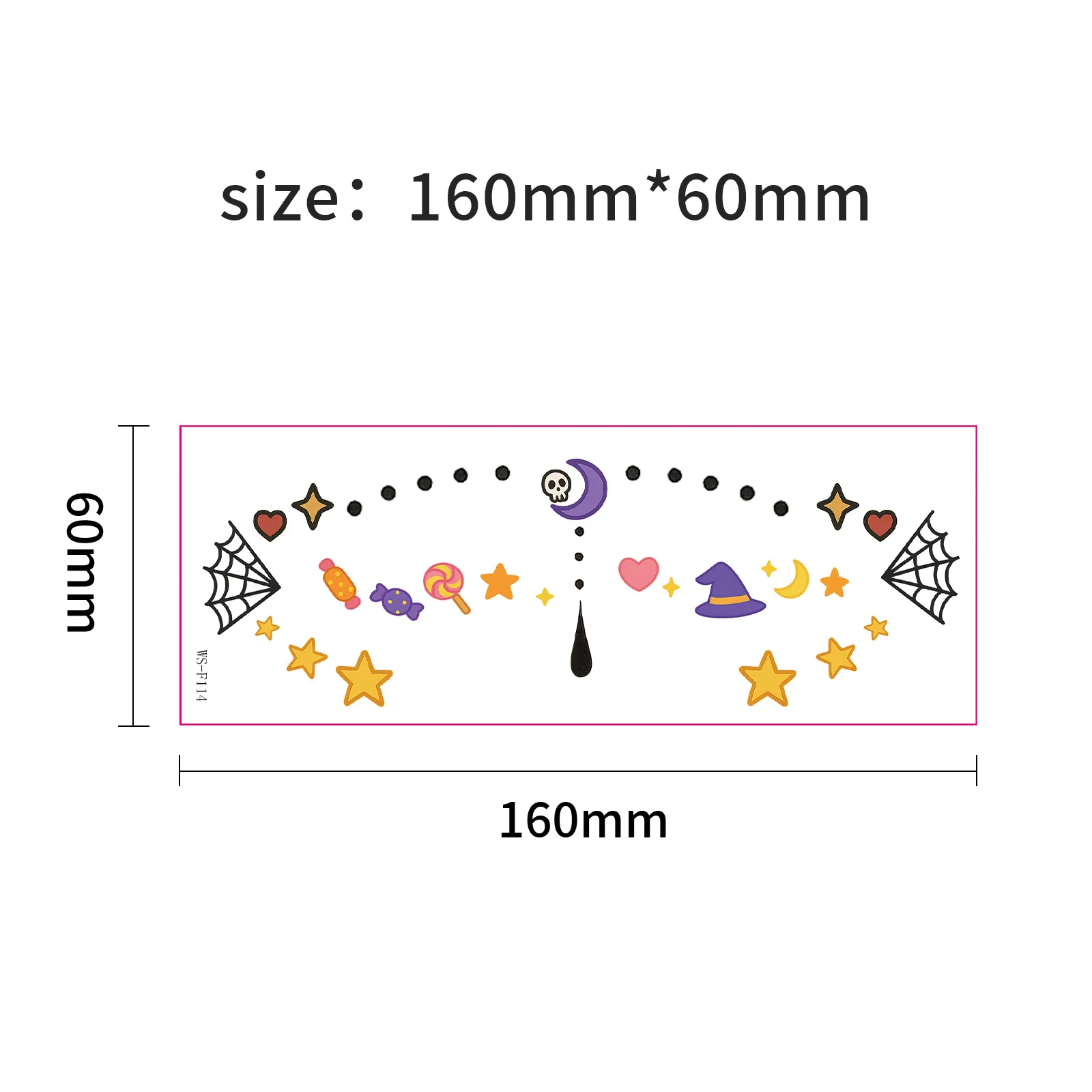 Bellissimi tatuaggi temporanei per il trucco di Halloween per uomini e donne Interessante viso carino adesivo impermeabile Accessorio per il viso per feste per bambini