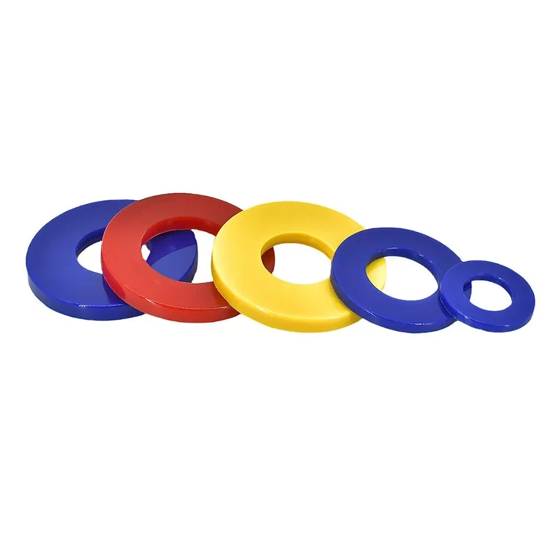 50/100Pcs Colored Washer Set Plastic Insulation Gasket O-ring Flat Washers Seal Solid Plain Washer Fasteners Kit M2/2.5/3/4/5/6