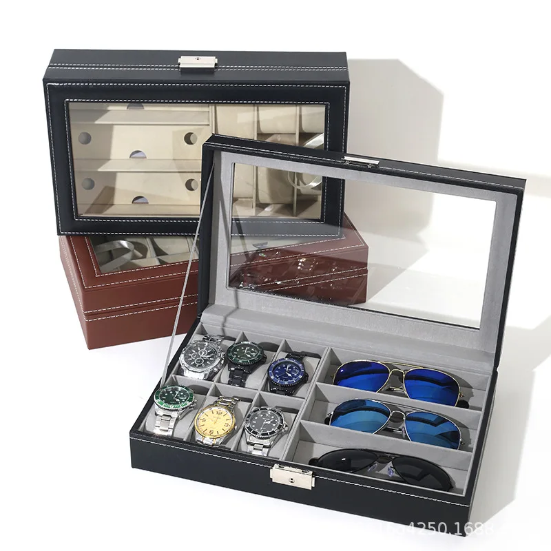 6 Watch Boxes 3 Eyeglass Storage Boxes Display Case