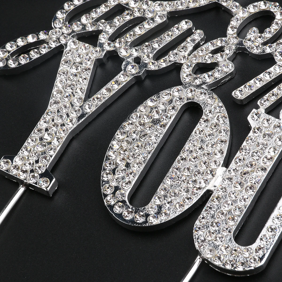 

Cake Topper Silver Alloy Rhinestone 20.5X10.5Cm You Wedding Birthday Anniversary Party Decoration Cake Topper