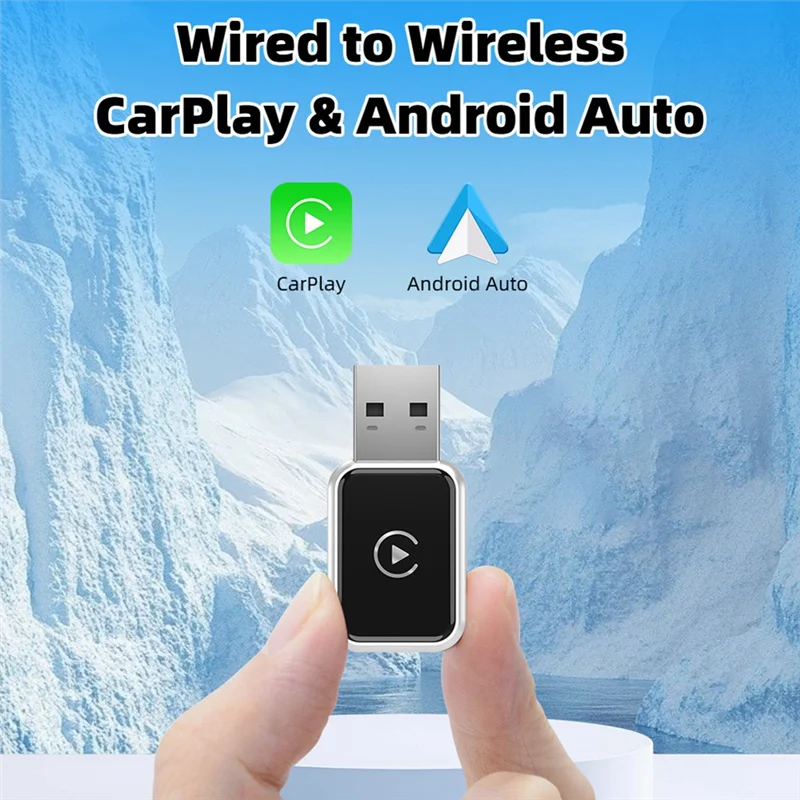محول Carplay اللاسلكي Mini Ai Box لهاتف Iphone، تحويل الحجم السلكي إلى السيارة اللاسلكية