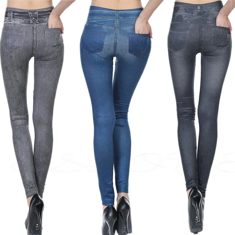 Spring and Autumn Pure Color Real Pocket Short Velvet Bundle Body Imitation Cowboy Seamless Leggings Tight Pants