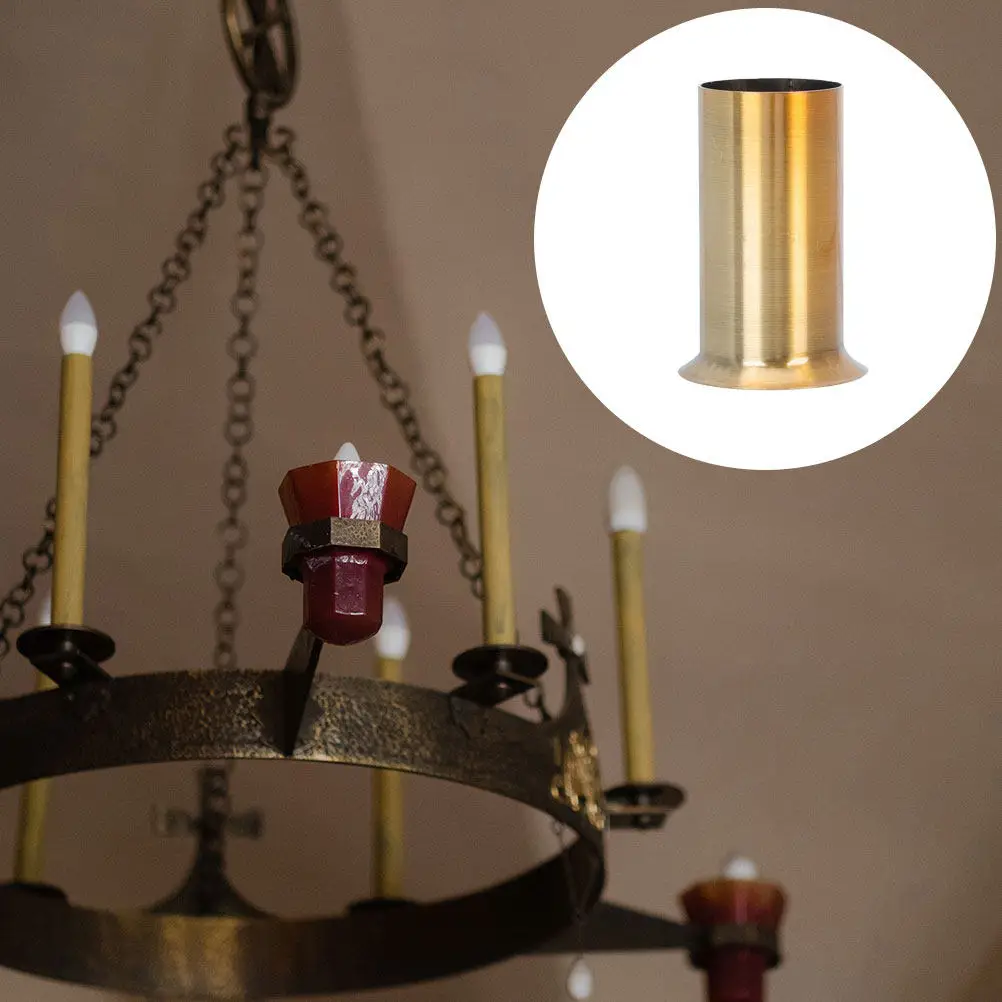 

4Pcs Metal Tube Sleeves Iron Chandelier Base Covers for Lamp Holder Tube Lighting Fixture Replacement Parts Chandelier