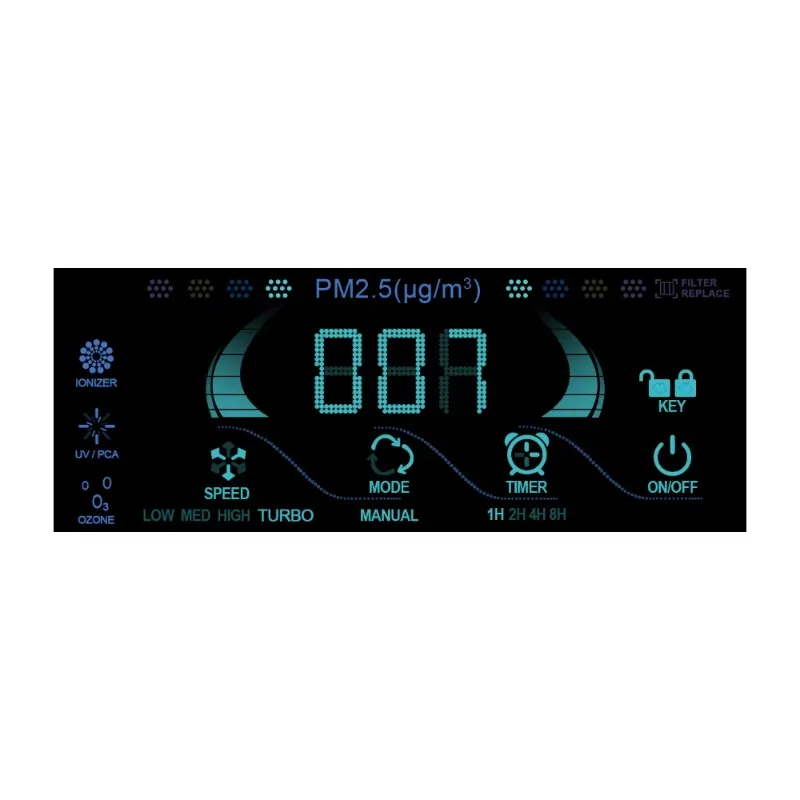 High-efficiency Filtration OEM&ODM Air Quality Detection Remove Air Purifier PM2.5 Cleaner With Smart LCD Screen