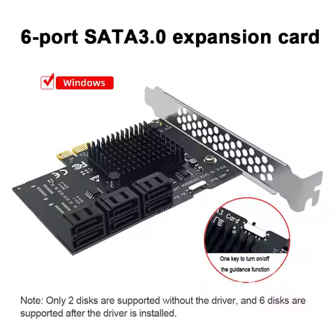 PCIE Sata Expansion Card PCI E 1X 4X To 2/3/4/6 Port Sata3.0 Adapter PCIE SATA Controller PCI Express Multiplier Controller