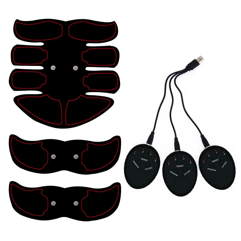 USB Rechargeable Wireless EMS Muscle Stimulator ABS Abdominal Muscle Trainer Toner Body Fitness Hip Trainer Shaping Patch Unisex