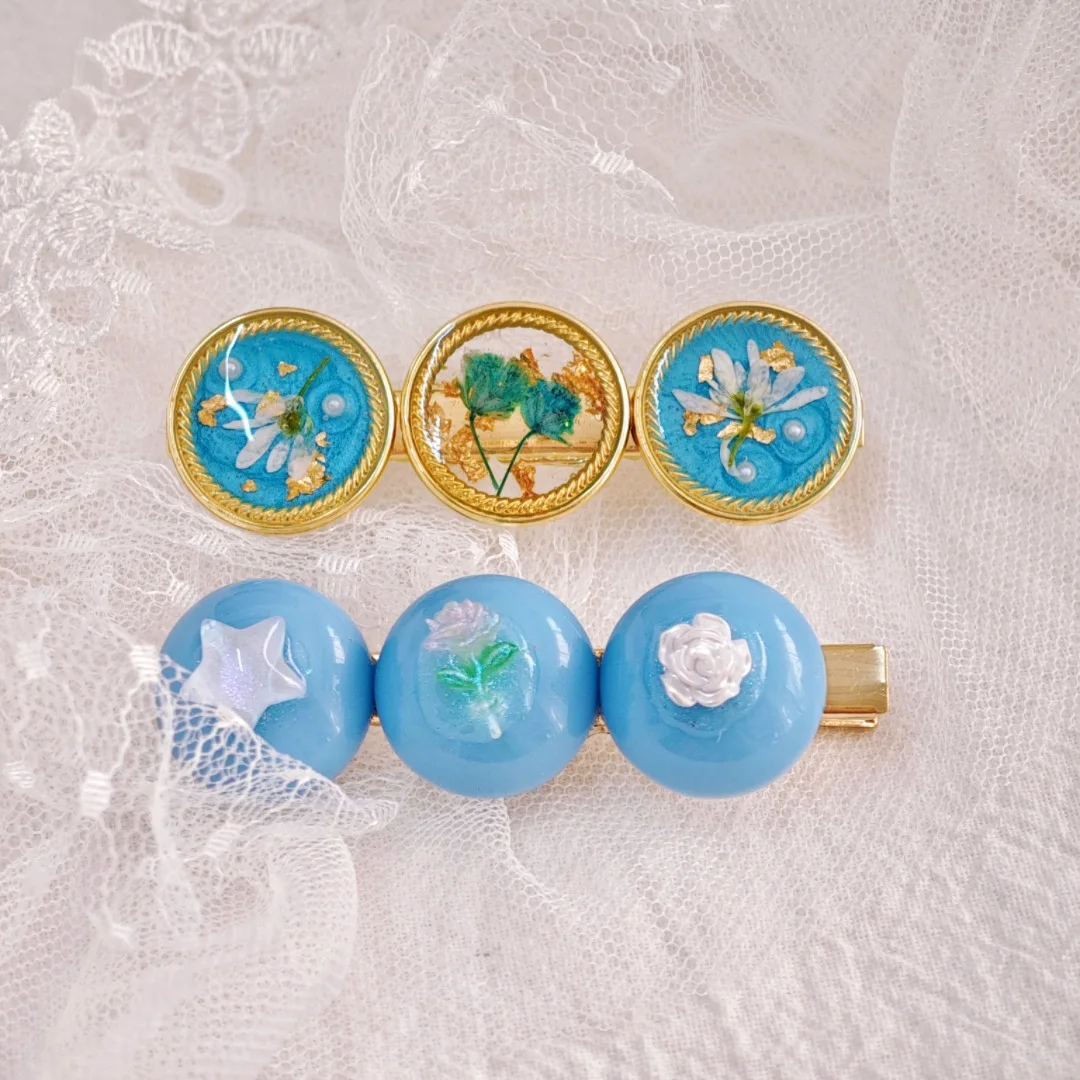 3251 Wholesale Niche Design Dried Flower Hair Accessories Duckbill Clip Creative Christmas Birthday Gift Side Bang Clip Ornament