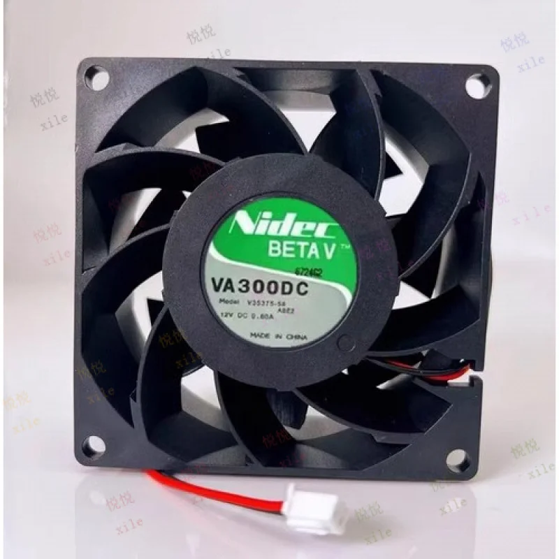 L+  for Nidec VA300DC V35375-58 8038 DC12V 0.60A 8CM 2-Wire Server Cooling Fan