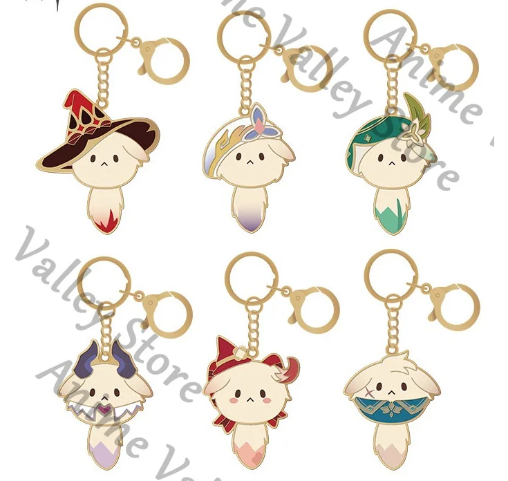 Genuine Anime Genshin Impact Nicole Reeyn Alice Venti Klee Durin Varka Cosplay Cartoon Metal Pendant Keychain Keyring Adorn Gift