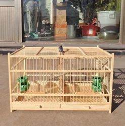 Large Bamboo Avian Enclosure Handcrafted Airy Bird Island Traditional Chinese Folk Art Pet Supplies 50cm