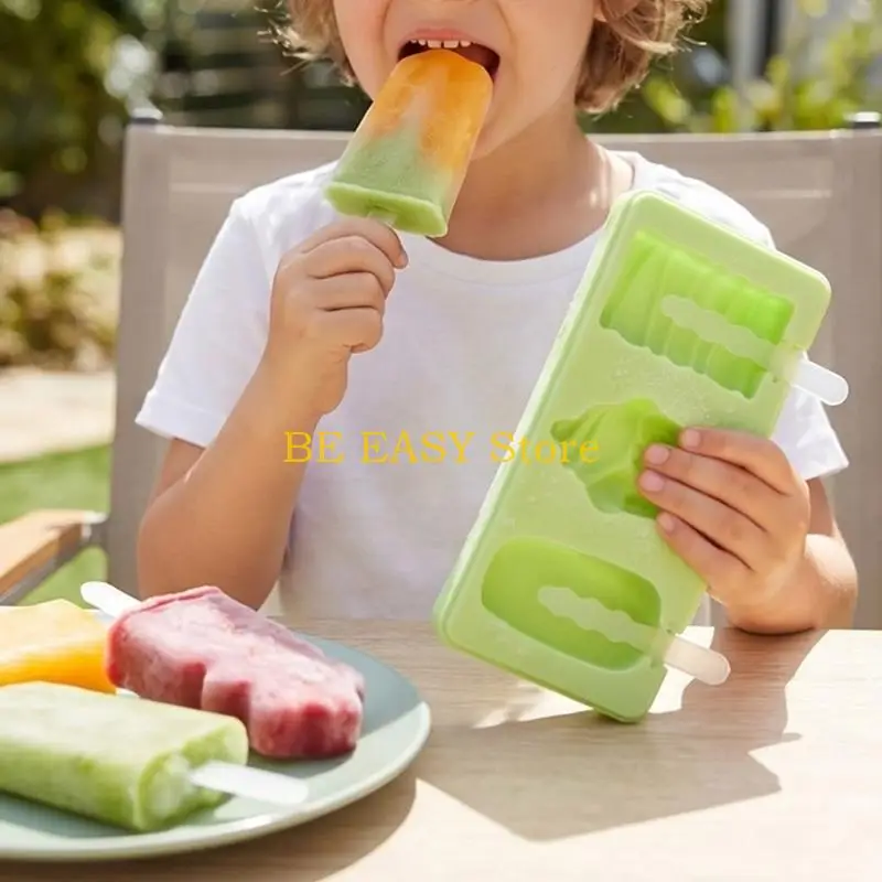 E28F Ice Lolly Molds 3 Cavities Silicone Ice Molds for Making Cakesicles,Cake