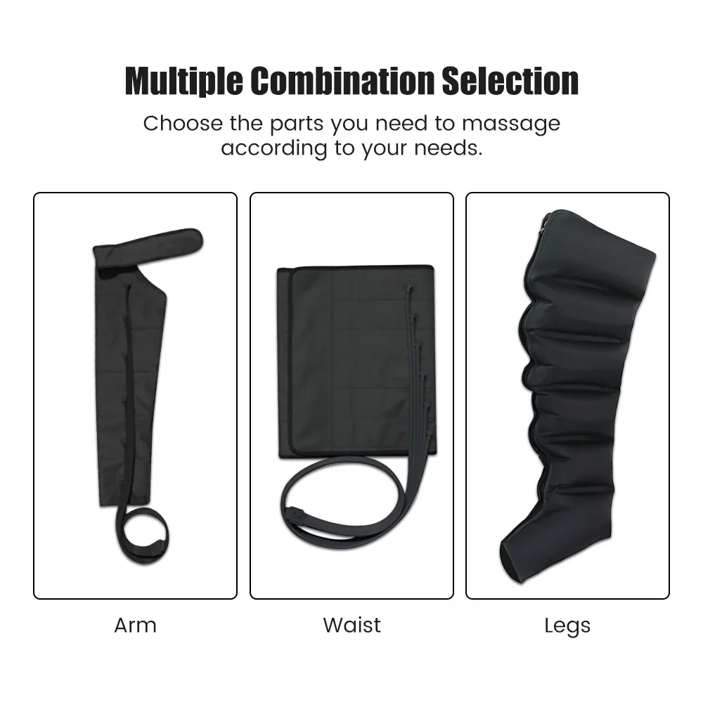 6 قسم مدلك الساق موجة الهواء تدليك الضغط الاهتزاز ضغط الساق الذراع الخصر تدليك القدم الهوائية الهواء التفاف الاسترخاء
