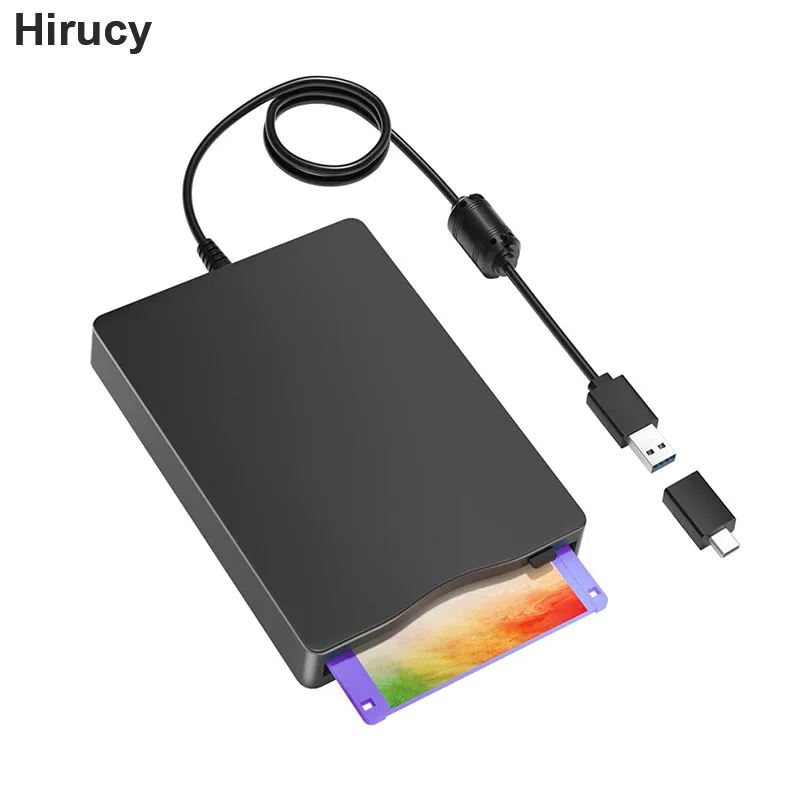 Przenośny czytnik dyskietek 3,5" USB typu C Zewnętrzny napęd dyskietek FDD 1,44 MB dla Windows 10/7/8/XP/Vista Mac PC Laptop