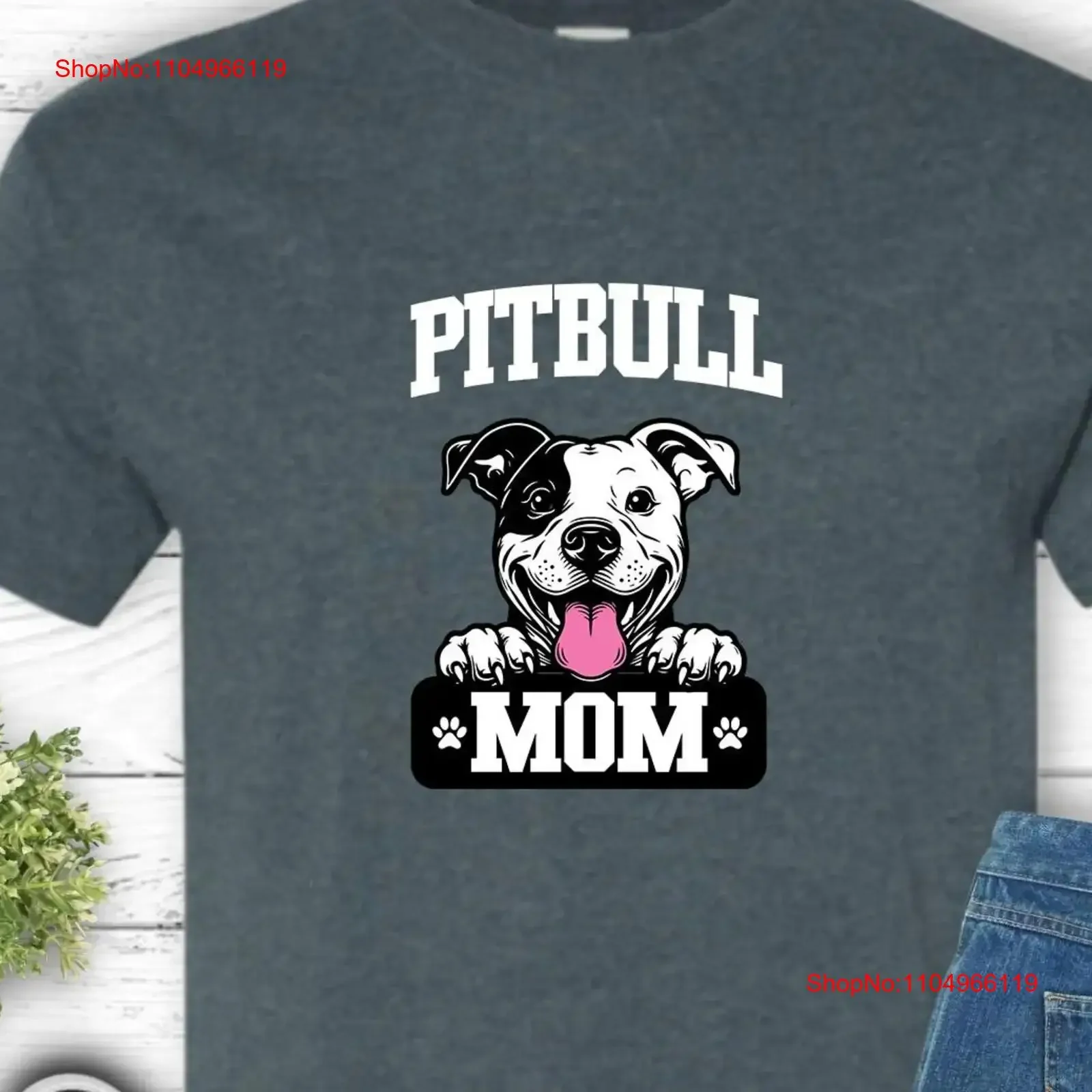 

Pitbull T Shirt mom dog funky vintage Washed Stylish Soft graphic Casual Stretched Top For Everyday Wear streetwear homme