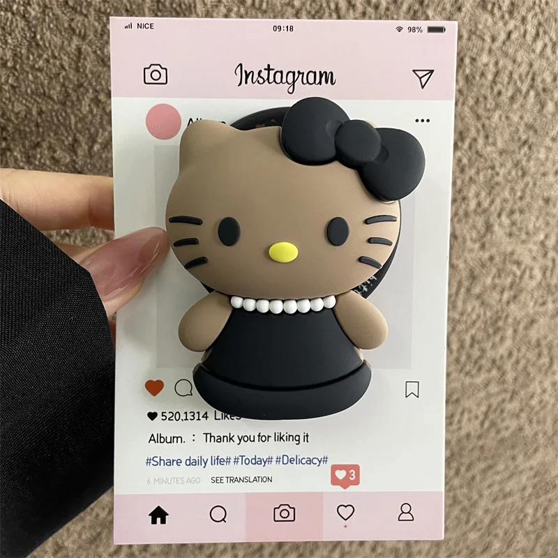 Für Magsafe Magnetischer Handygriff, Ständer, Niedlicher 3D-Cartoon Hello Kitty für iPhone, Faltbarer Halter mit Drahtlosem Laden, Stereoskopischer Halter – Detail 17