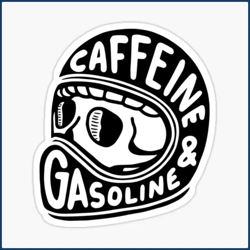 

Caffeine And Gasoline Stickers for Water Bottles Cute Cartoon Stickers Decor Art Car Funny Laptop Room Luggag 15CM PVC KK