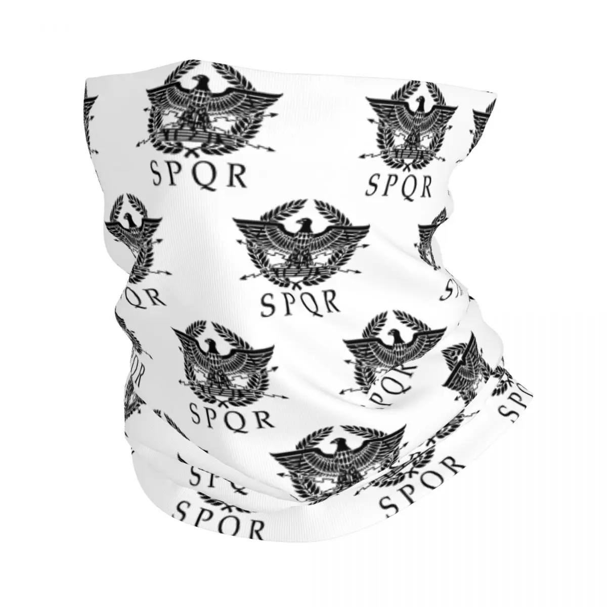 SPQR Roman Empire Eagle Emblem Bandana Neck Cover Print Rome Balaclavas Face Scarf Warm Headwear Running Unisex Adult Breathable