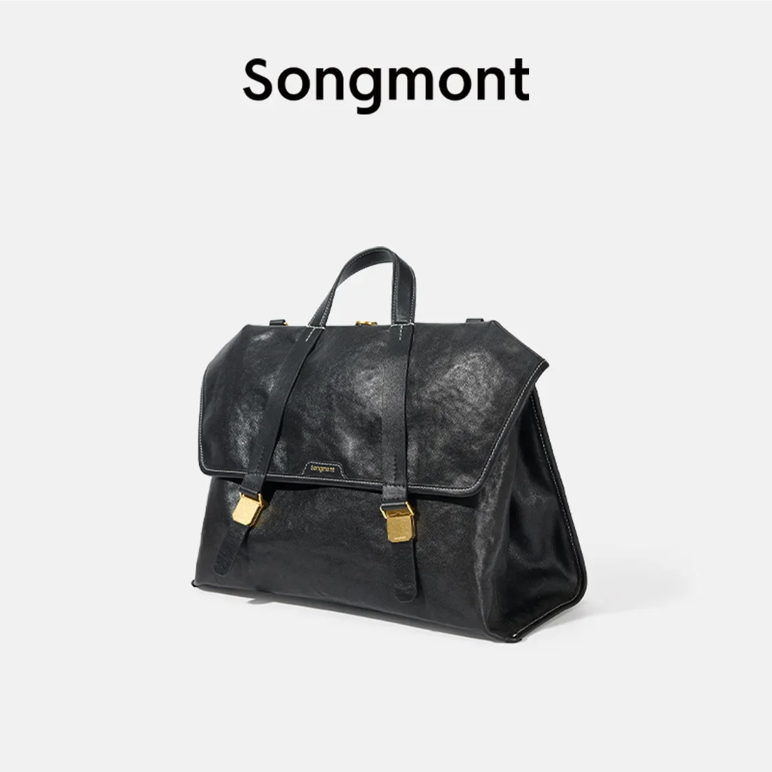 Songmont Mountain Pine Forestry Series Vintage Leather Double Shoulder Bag Travel Document Storage Motorcycle Equipment Accessor