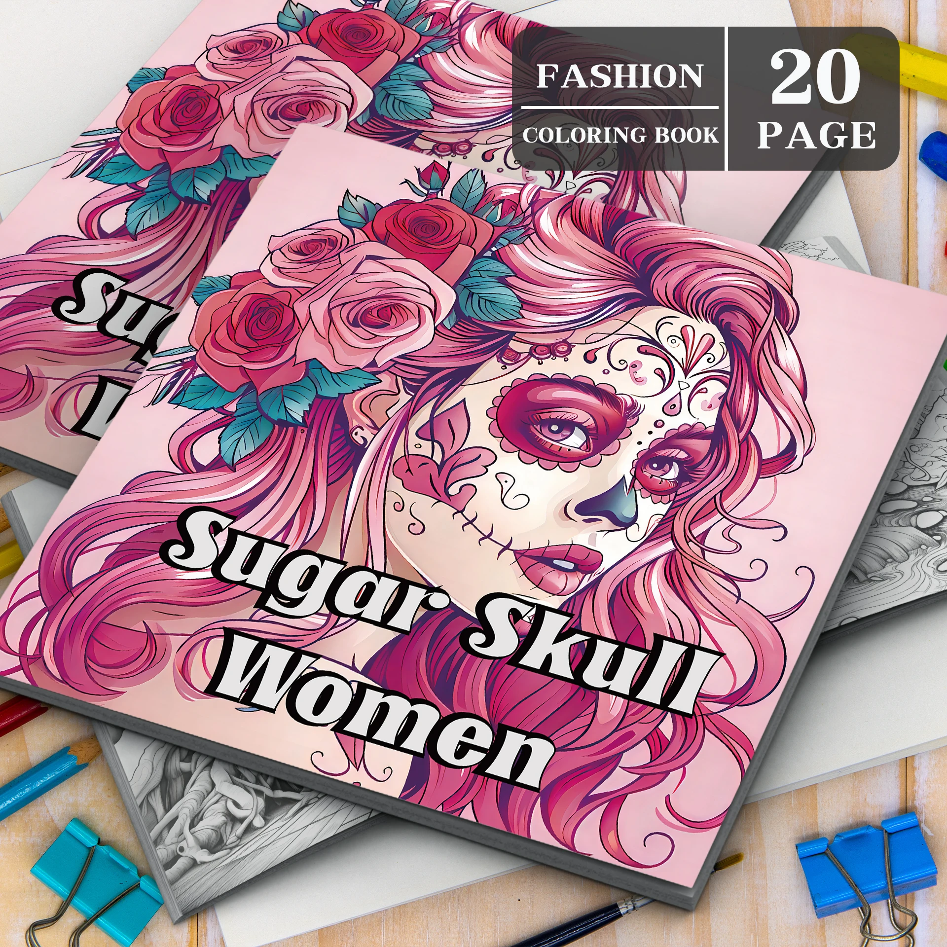 Adult Picture Book 20 Sheets Sugar SkuIl Women Coloring Book Perfect for Back to School Gifts, Halloween Gifts Drawing