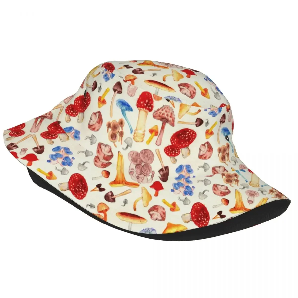 Custom Mushrooms Bucket Hats For Women Men Print Summer Travel Beach Fisherman Cap