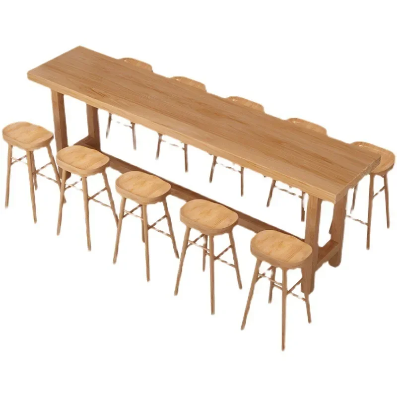 Solid wood simple modern restaurant casual dining table catering restaurant table high bar counter