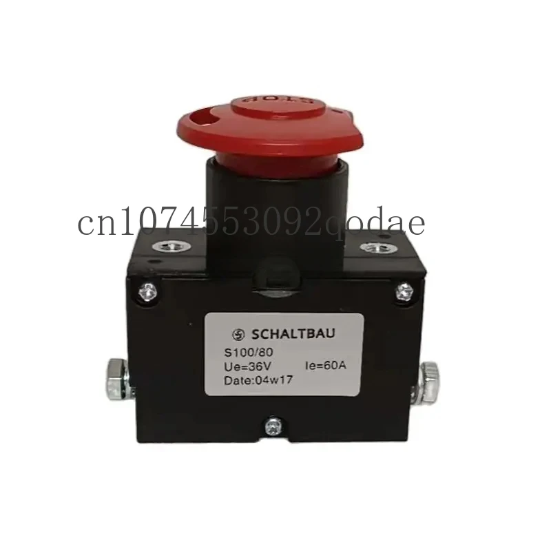 Schaltbau Emergency Button S100/80 36V 60A, Emergency Stop Switch, Switch, Forklift, Tray, Golf Cart