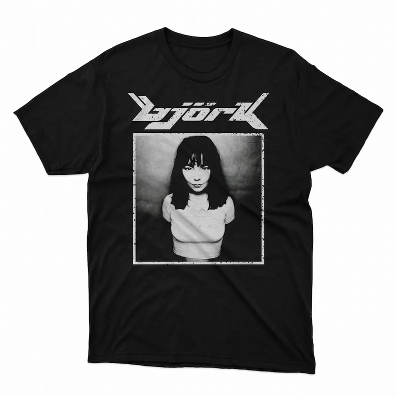 Bjork Shirt Vintage Unisex Logo Tee Fashion Top tee T Shirt Short Sleeve Cotton Men\'s Crew Neck Printed Tee