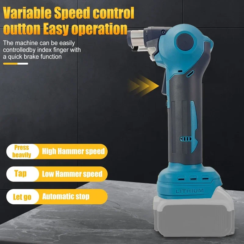 Handheld Nail Hammer LED Light Electric Automatic Adjustable Woodworking Nail Screwdriver Magnetic Head Fit For Makita Battery
