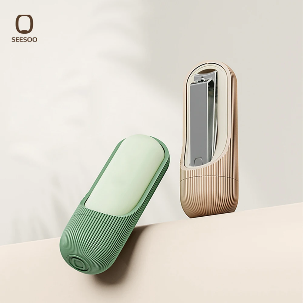 SEESOO Cute Nail Clippers ,Toenail and Fingernail Clippers For Kids, Nail File Gifts for Mom With Capsule Outer Box
