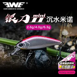 EWE Yindao MINI2 Rotary Version 35/45/48mm Micro Matter Sinking Minnow Fishing Lure 2.6/4/6.3g Artificial Wobbler Fake Bait
