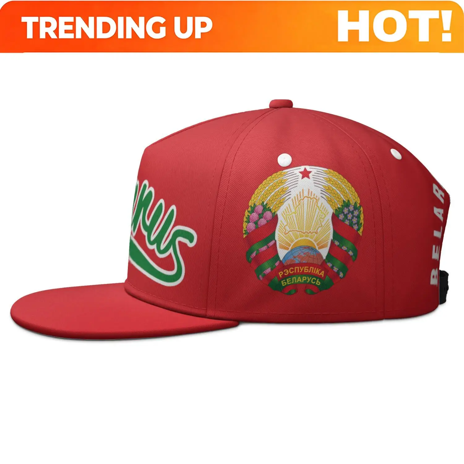 Belarus free custom made name number Logo Flat Brimmed Cap country diy russian nation flag Belarusian photo Hip-hop Hat