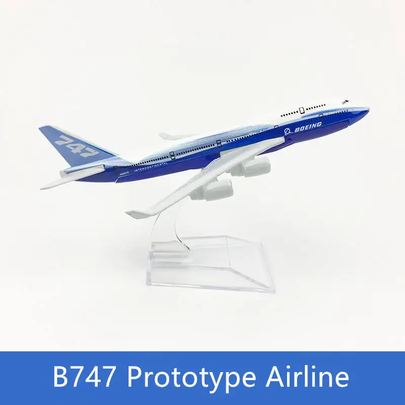 16cm Alloy Plane Model Prototype B747 Diecast Metal Airplane Model with Stand For Aviation Souvenir Gift or Display Collection