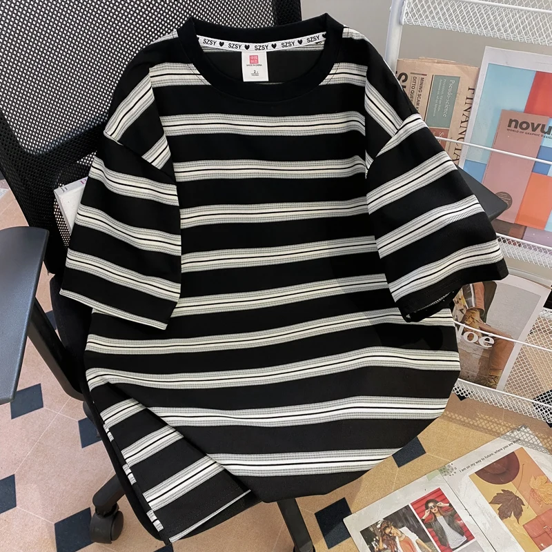 

Loose Svel Cotton T-irt Men Women Summer Faion Brand round Ne ort Sve Pure Cotton Top for Men And Women