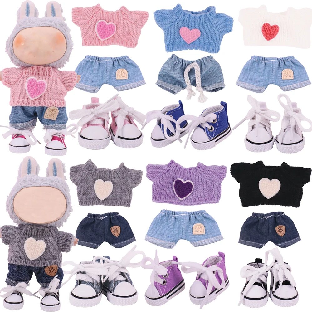 

Doll Clothes 3 Pcs Set For labubu 17cm Plush Doll Accessories Girl's Toys Birthday And Christmas Gifts