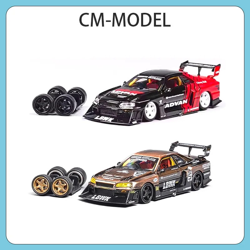 

Новый CM 1:64 Nissan LBWK модифицированный ER34 Skyline Advan силуэт сплава модель автомобиля коллекция игрушек