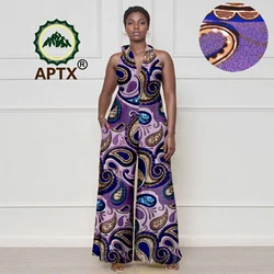 African Clothes for Women Ankara Sleeveless V-Neck Loose Print Casual Jumpsuits Dashiki Fashion One Piece Set Outfit