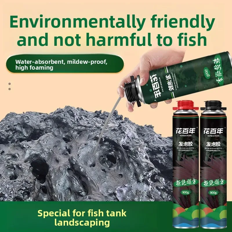 

Aquascaping Foam - Dragon Stone & Driftwood Colored Expanding Foam for Terrariums/Vivariums - Waterproof Landscaping Adhesive