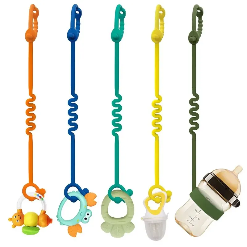 Adjustable Silicone Baby Toy Safety Sling Multi-color Silicone Pacifier Chain Fall Prevention Baby Toy Sling