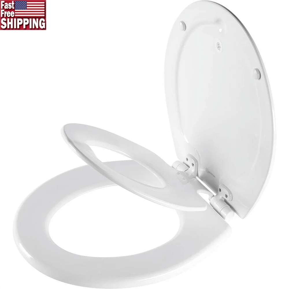 

NextStep2 Круглое сиденье для унитаза для детей и взрослых, легко чистится, регулируемая петля с мягким закрыванием, никогда не ослабляет, прочный белый дизайн