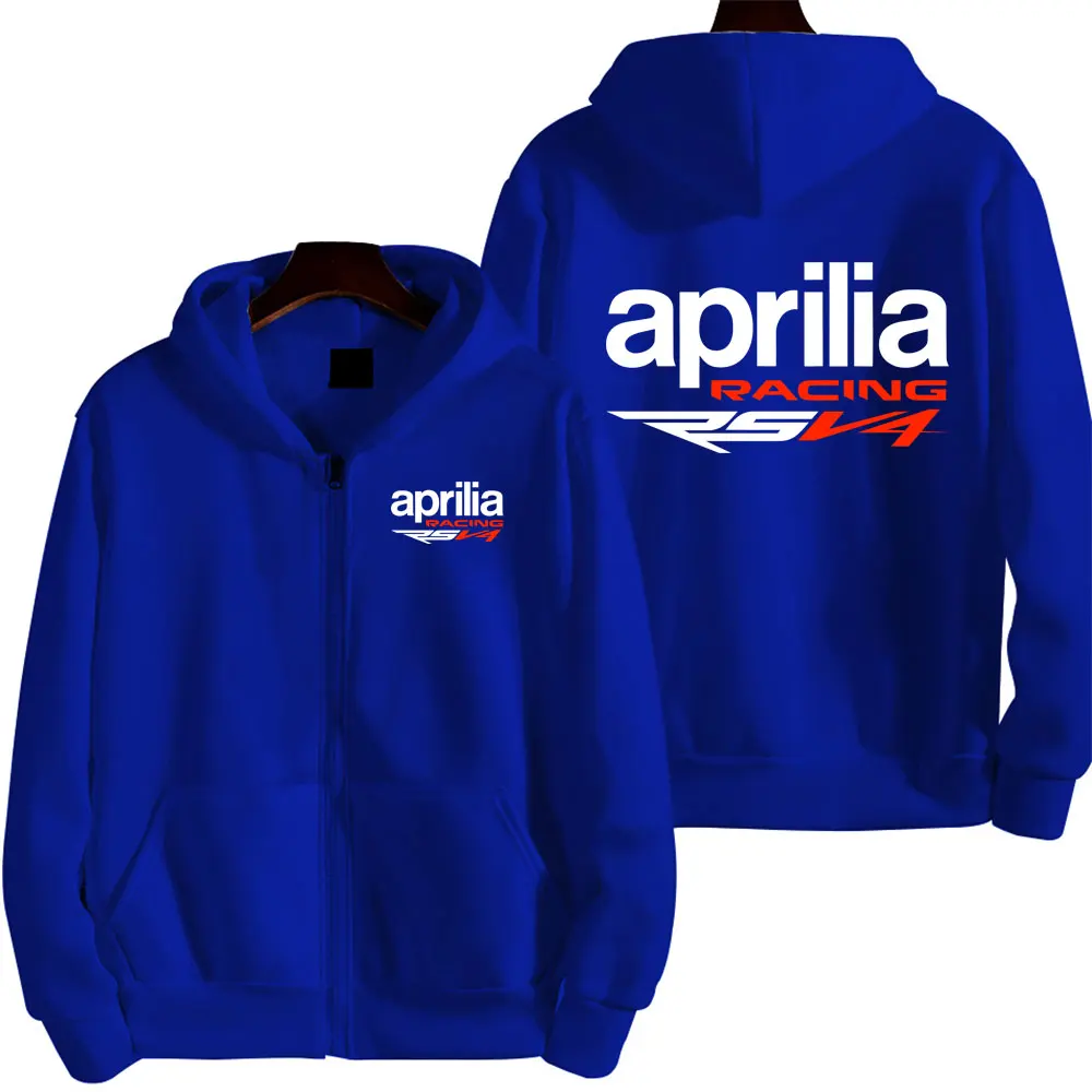 Aprilia Racing RSV4 Motorcycle Team Men Zip Up Hoodie Spring Autumn Fashion Male Sweatshirt 2024 New Sport Women Jacket Coats