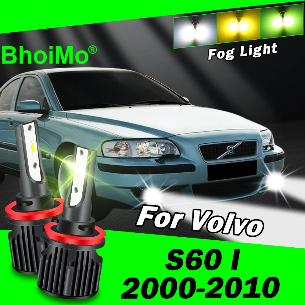 

BhoiMo For Volvo S60 I Front Fog Light Lamp 2000 2001 2002 2003 2004 2005 2006 2007 2008 2009 2010 Led Bulbs