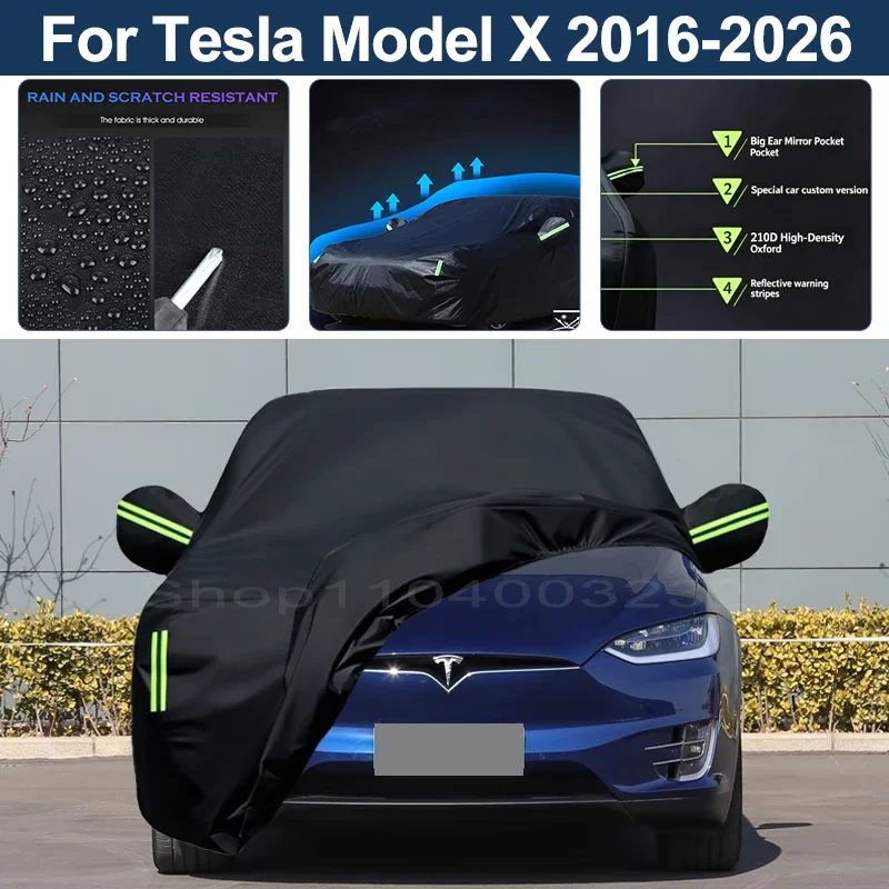 Auto Exterior Sun-Snow Protective Car Cover For Tesla Model X 2016-2026 Waterproof Dustproof Anti-UV Outdoor Cover