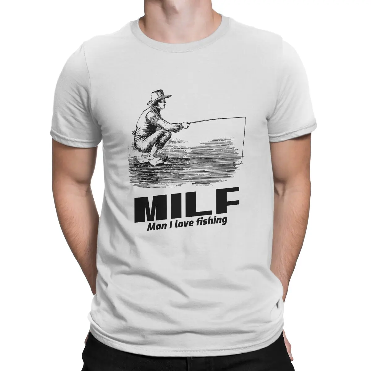 MILF Men's TShirt Man I Love Fishing Distinctive Polyester T Shirt Original Sweatshirts Hipster