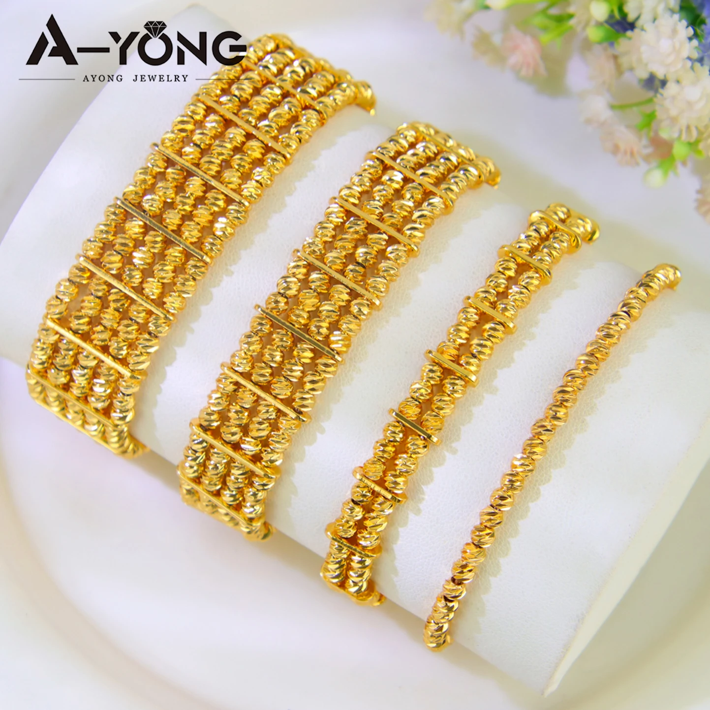 Arabische Mode-Perlenarmband 24k Vergoldet Äthiopischer Brautschmuck Manschetten-Armreif Oman Muslimische Frauen Vintage-Schmuck – Detail 6