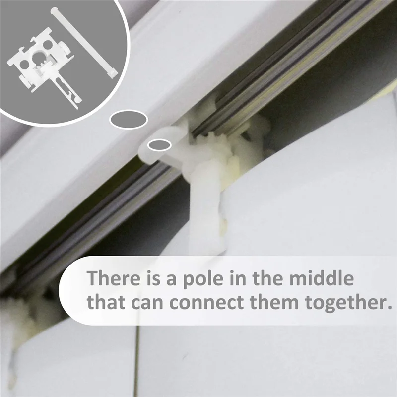 Vertical Blind Repair Carrier With Stem Vertical Blinds Repair Kit White Blinds Replacement Parts60pcs-AT36
