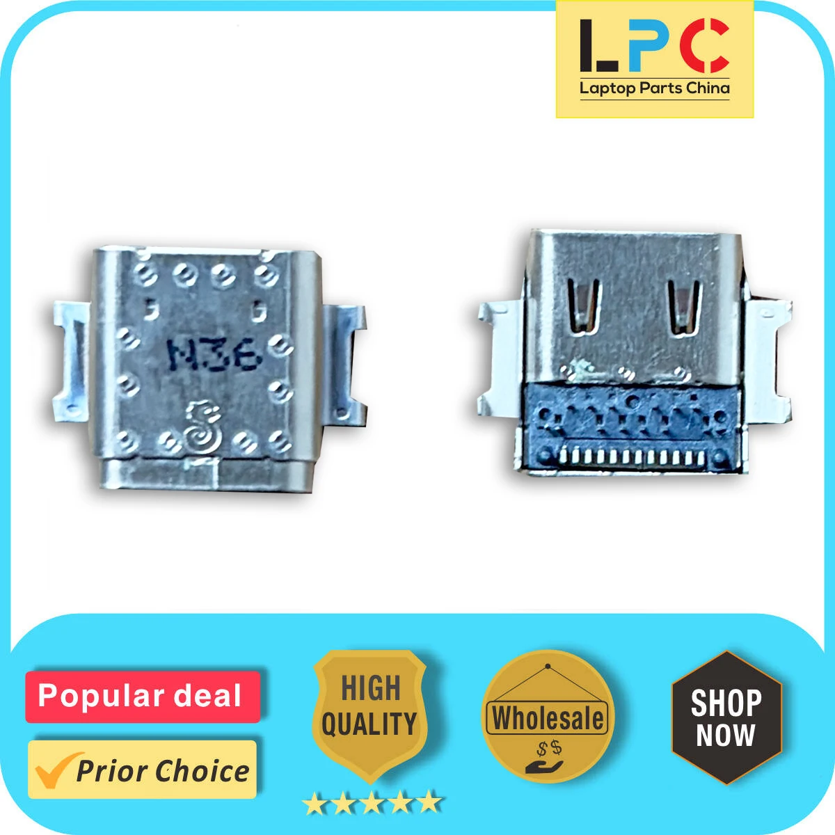 For Dell Inspiron 12 5280 12-5280 USB C Socket Connector  DC Charging Port Jack Type-C Replacement Power Jack New