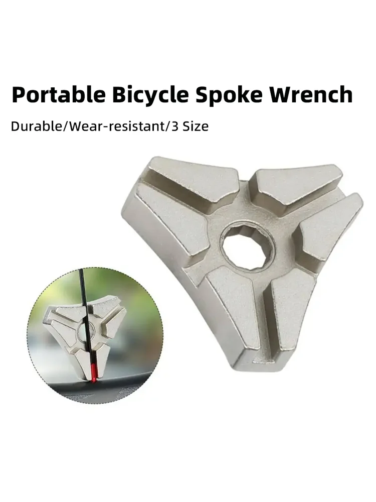 AliExpress 3 Size Triangular 6 Port Spoke Carbon Steel Silver Bicycle Repair Tool Wheel Repair Adjuster Bicycle Wire Wrench Rim Bike Tool