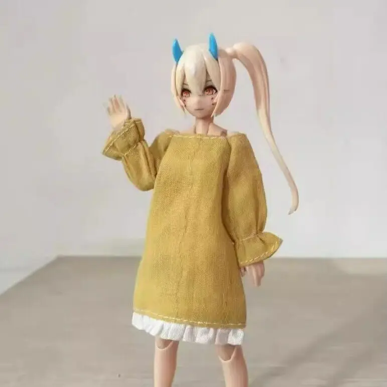 (not Include Figure) 1/12 Scale Azone12 30MS Yellow Ruffle Dress Model for 6''